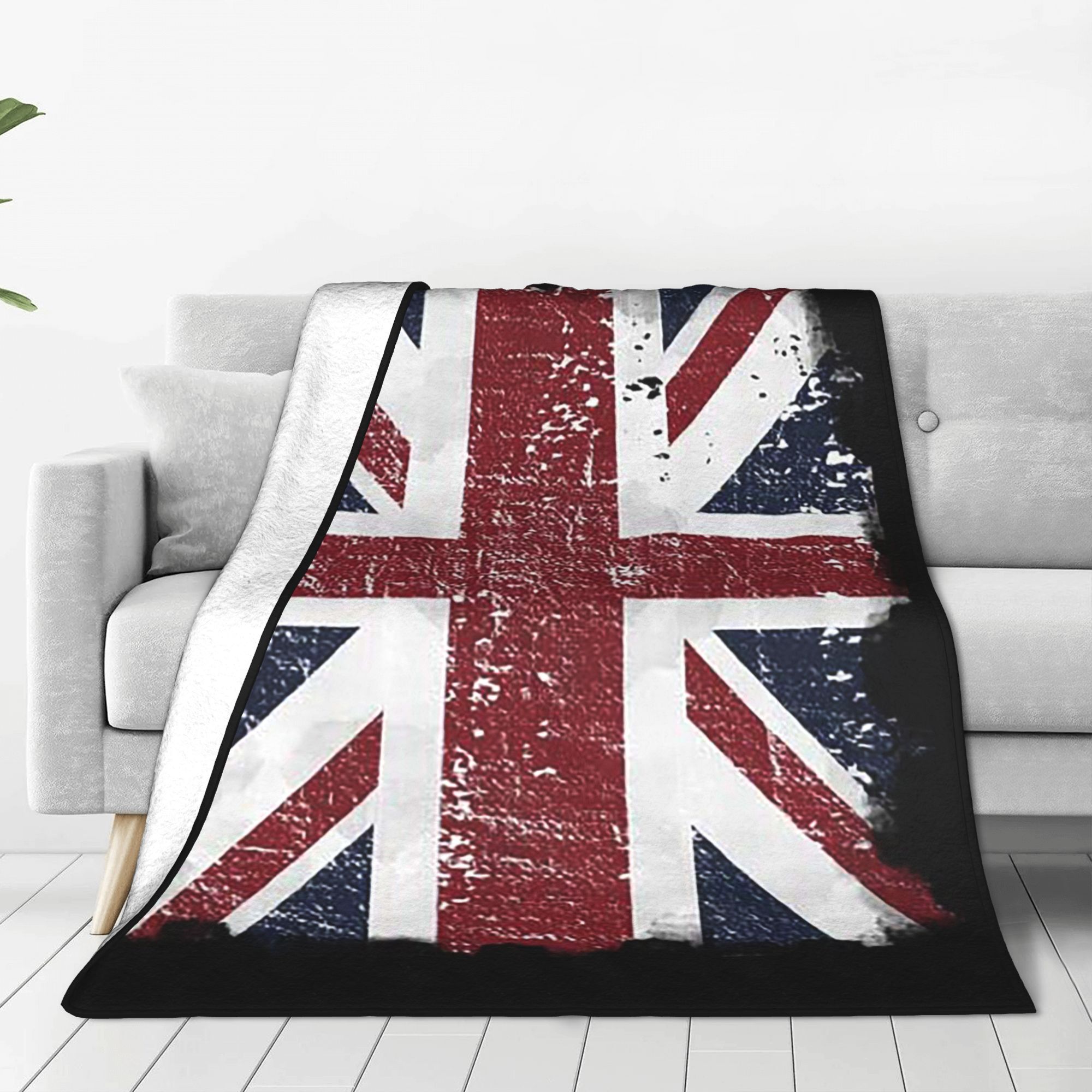 Home Office British - المتعثرة العلم البريطاني أسود رمادي الاتحاد