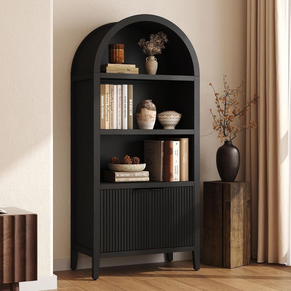 Bookcase Wood Shelf - خزانة كتب مقوسة من يوسونج بارتفاع