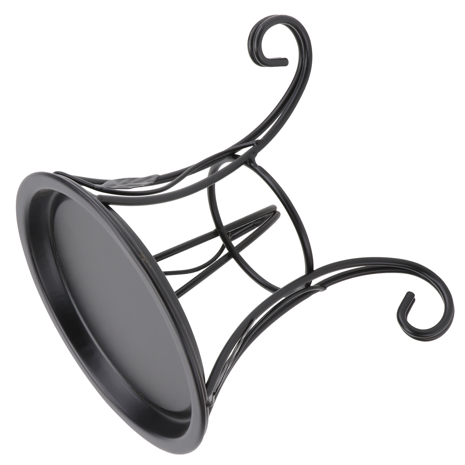 Plant Desk Mini - حامل نباتات حديدي صغير أسود، حامل