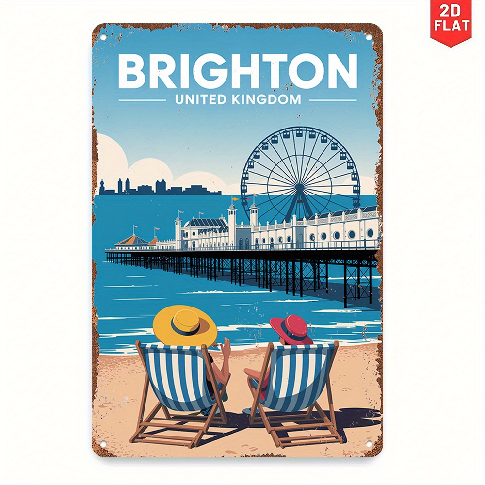 Home Office British - لوحة معدنية مسطحة ثنائية الأبعاد بتصميم