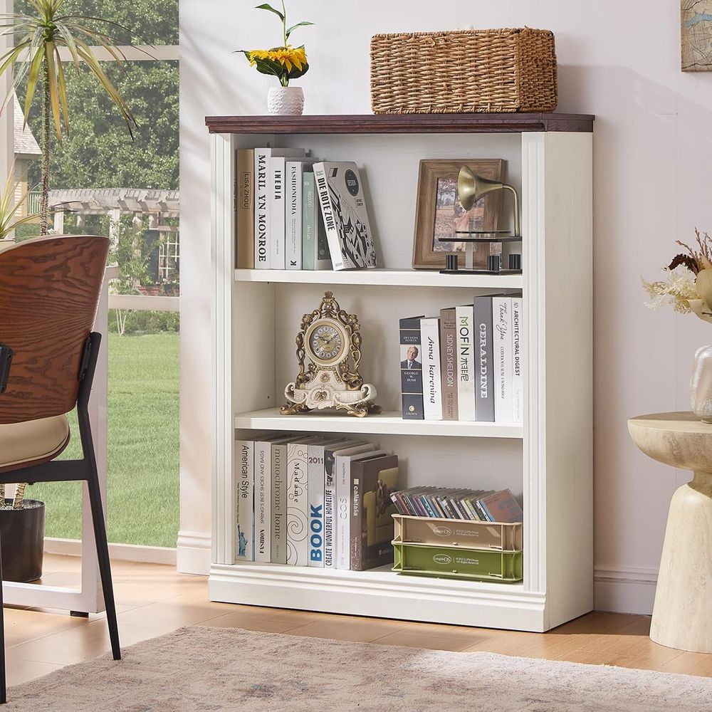 Bookcase Wood Shelf - رف كتب أبيض طويل مقاس 43