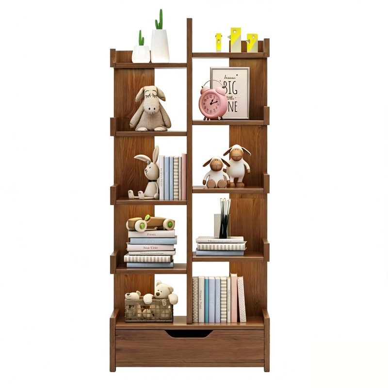 Bookcase Wood Shelf - رف كتب من الأرض إلى السقف،