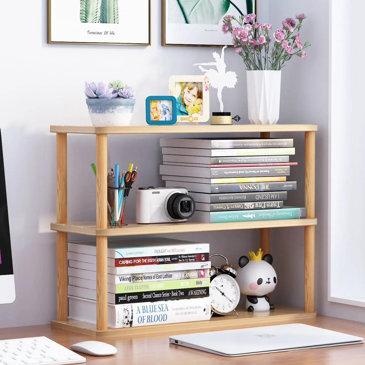 Bookcase Wood Shelf - خزانة كتب خشبية متعددة الطبقات للأطفال