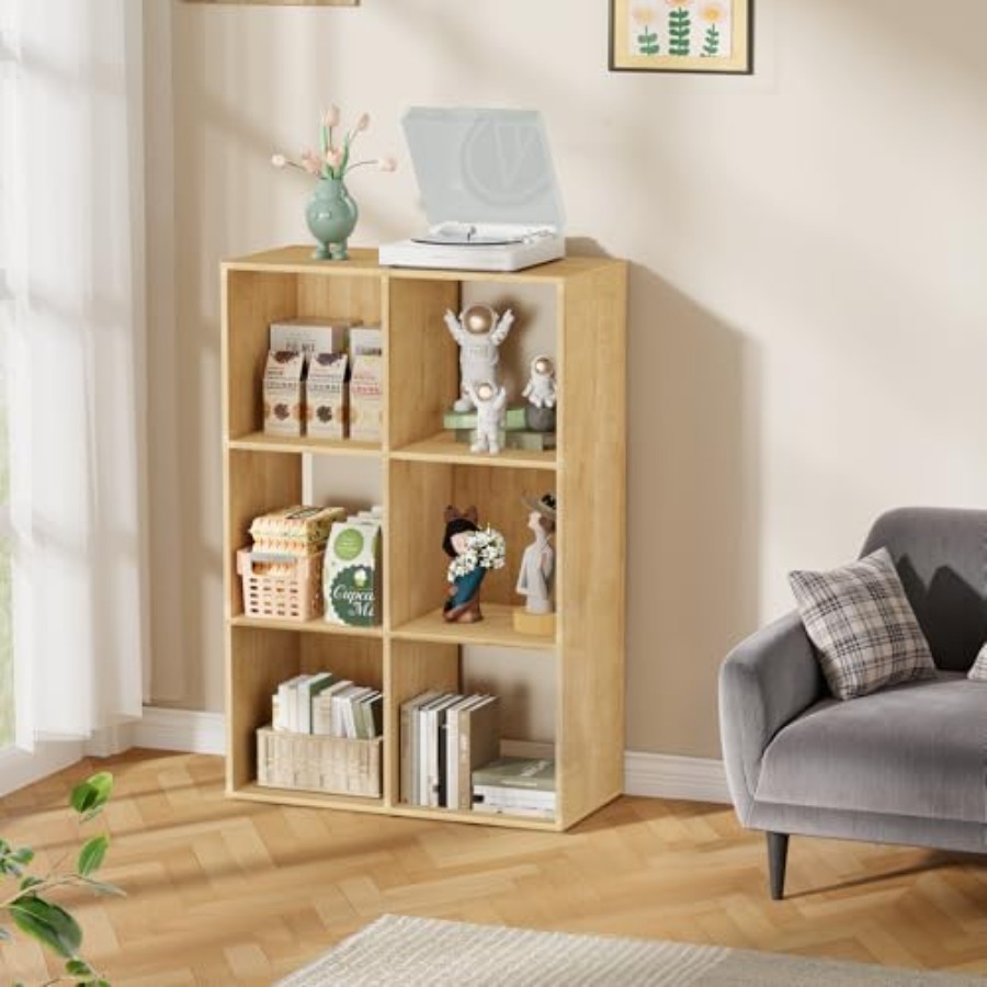 منظم تخزين بـ 6 مكعبات، رف تخز - مراجعة Bookcase Wood Shelf وسعره