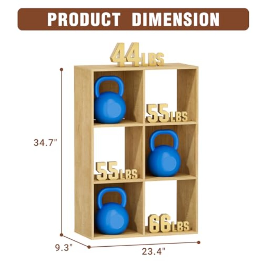 منظم تخزين بـ 6 مكعبات، رف تخز - مراجعة Bookcase Wood Shelf وسعره