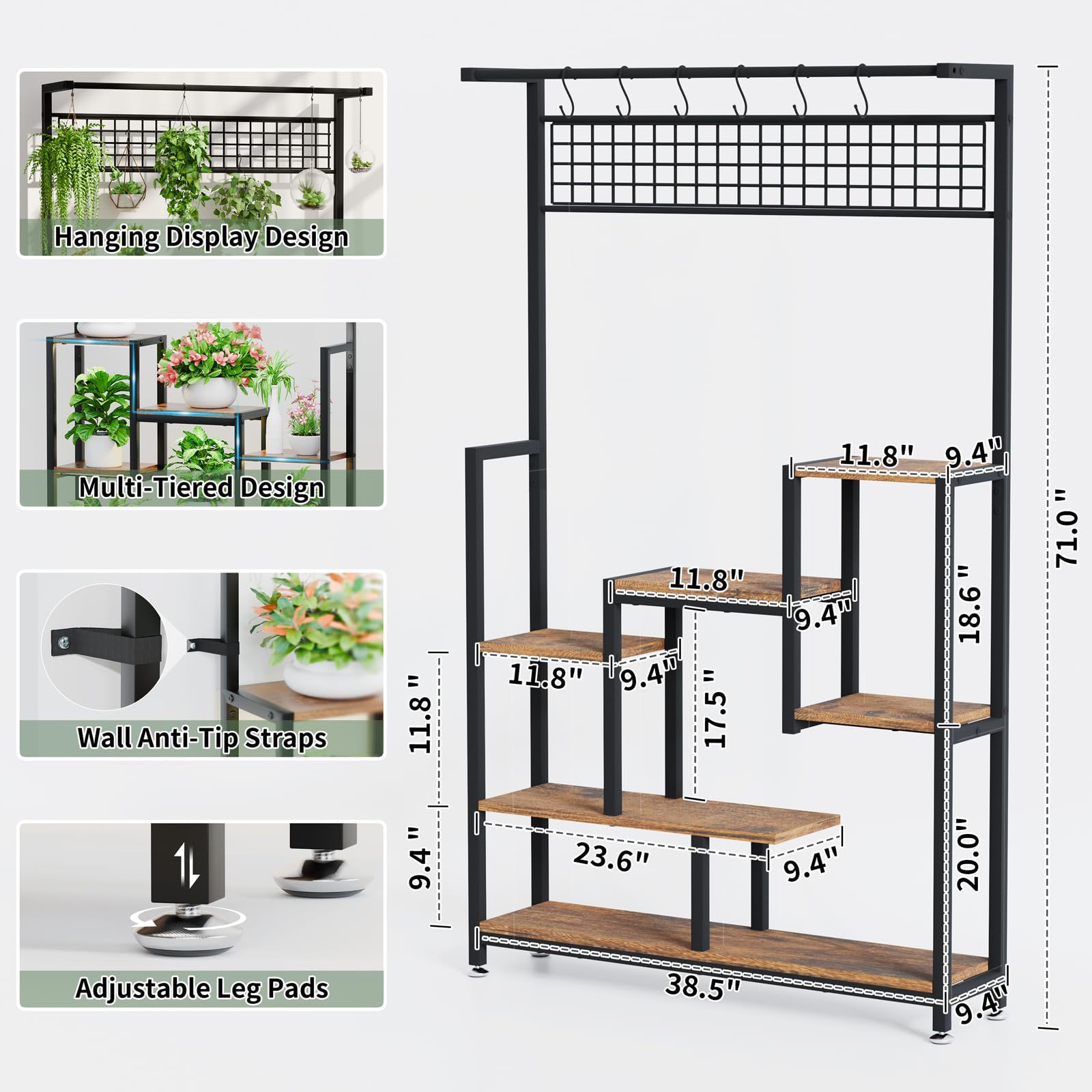 رف كتب معدني خشبي عصري لغرفة ا - مراجعة Bookcase Wood Shelf وسعره