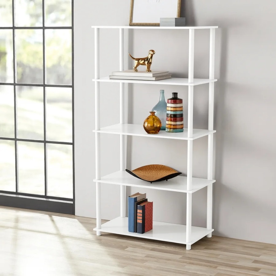 رف كتب أبيض من مينستايز بدون أ - مراجعة Bookcase Wood Shelf وسعره