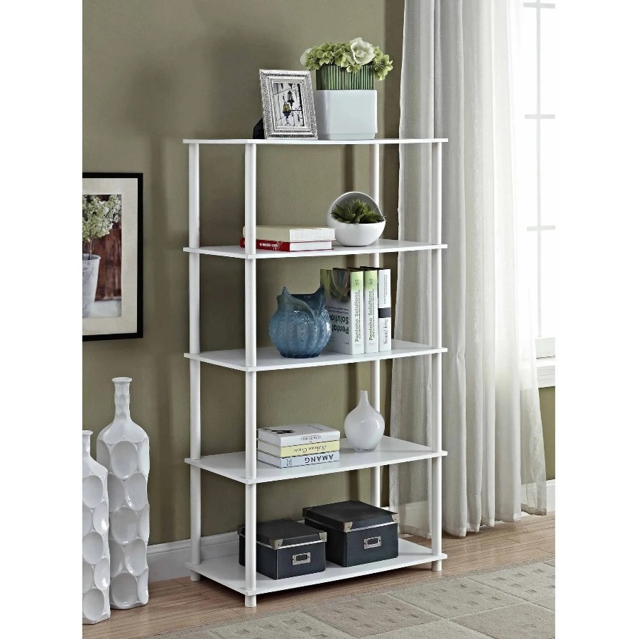 رف كتب أبيض من مينستايز بدون أ - مراجعة Bookcase Wood Shelf وسعره