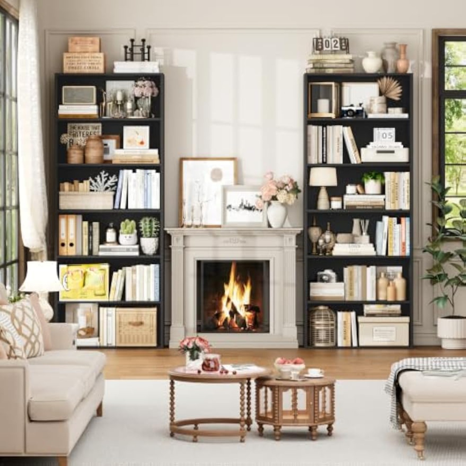 رف كتب طويل من 6 طبقات من FOTO - مراجعة Home Office And Library وسعره