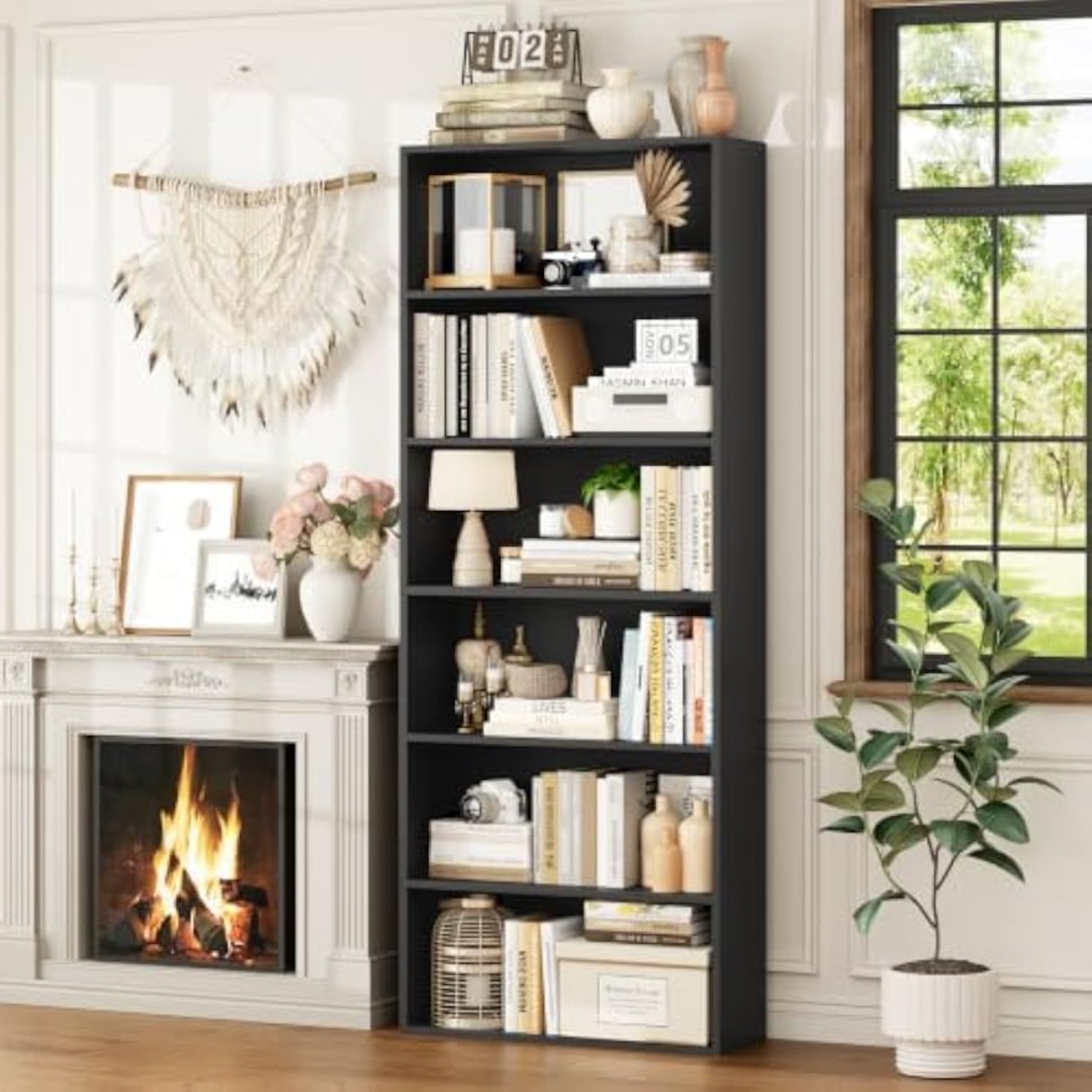رف كتب طويل من 6 طبقات من FOTO - مراجعة Home Office And Library وسعره
