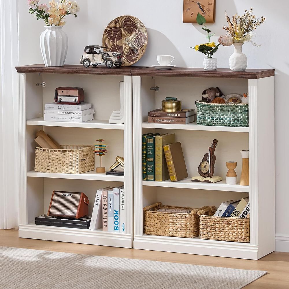 رف كتب أبيض طويل مقاس 43 بوصة، - مراجعة Bookcase Wood Shelf وسعره