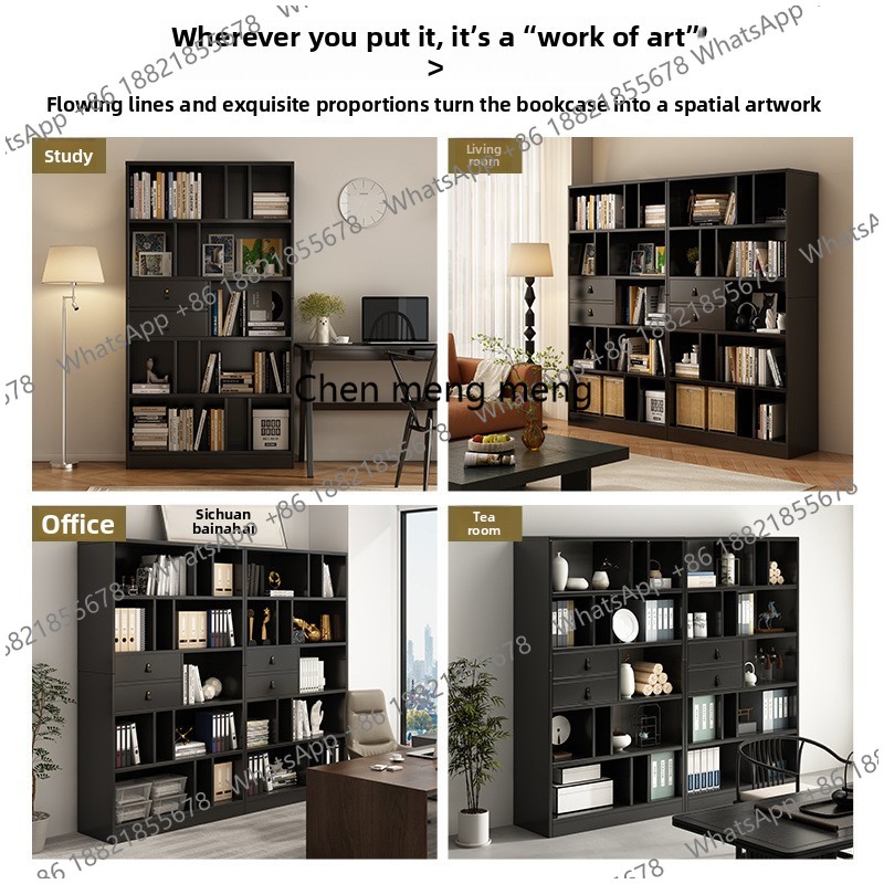 رف كتب حائطي وخزانة كتب خشبية  - مراجعة Home Office And Library وسعره
